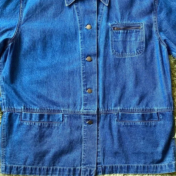 Vintage Uycycled Crossroads Denim Jacket W/ Custom Nirvana Embroidered Patch - Picture 7 of 16